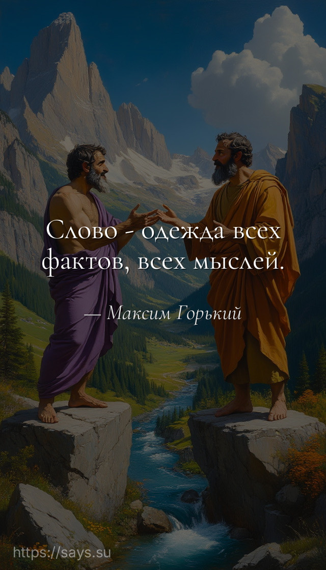 Слово - одежда всех фактов, всех мыслей.