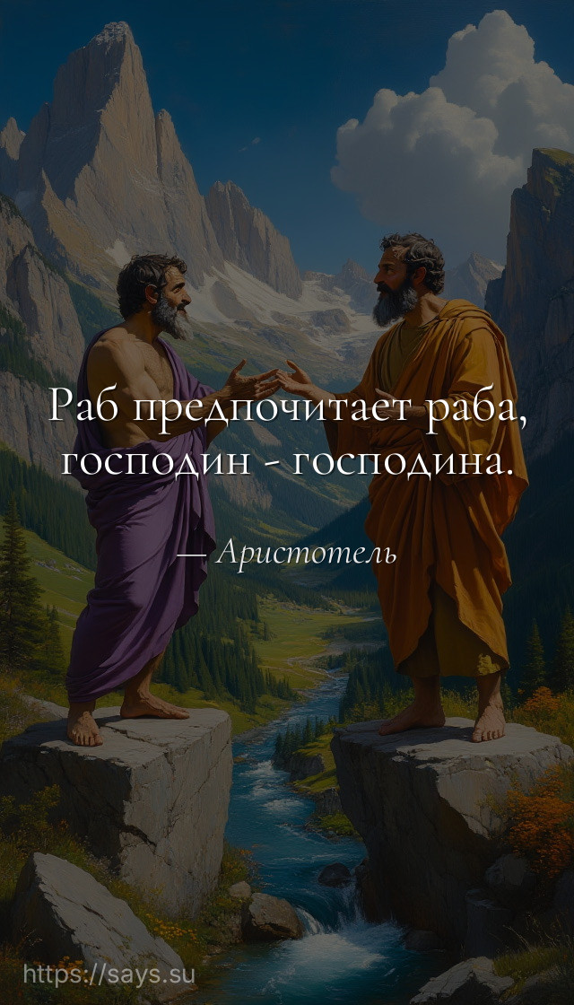 Раб предпочитает раба, господин - господина.