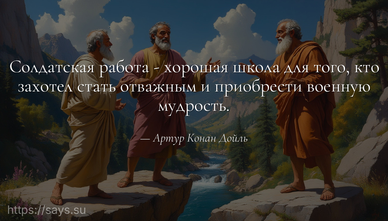Солдатская работа - хорошая школа для того, кто захотел стать отважным и приобрести военную мудрость.