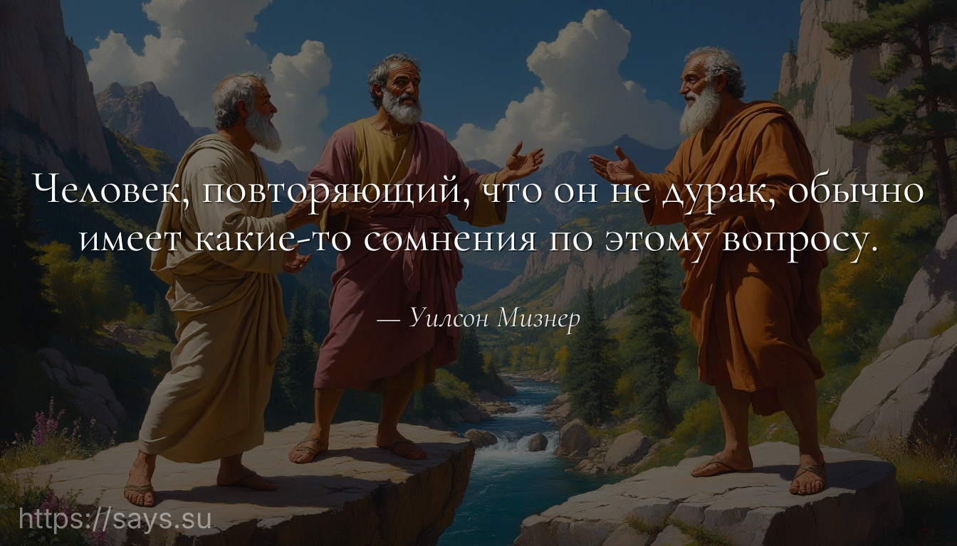 Человек, повторяющий, что он не дурак, обычно имеет какие-то сомнения по этому вопросу.