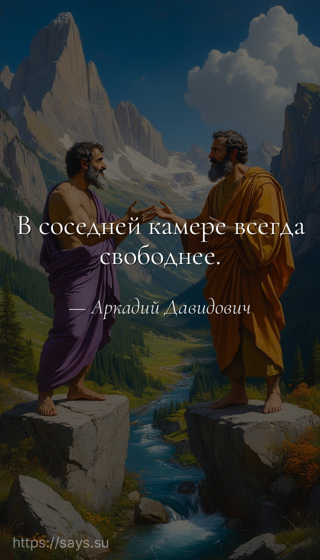 В соседней камере всегда свободнее.