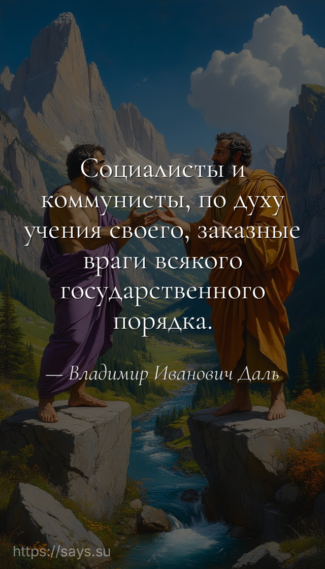 Социалисты и коммунисты, по духу учения своего, заказные враги всякого государственного порядка.