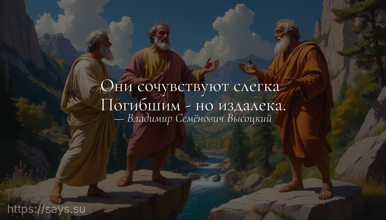 Они сочувствуют слегка <br />Погибшим - но издалека.