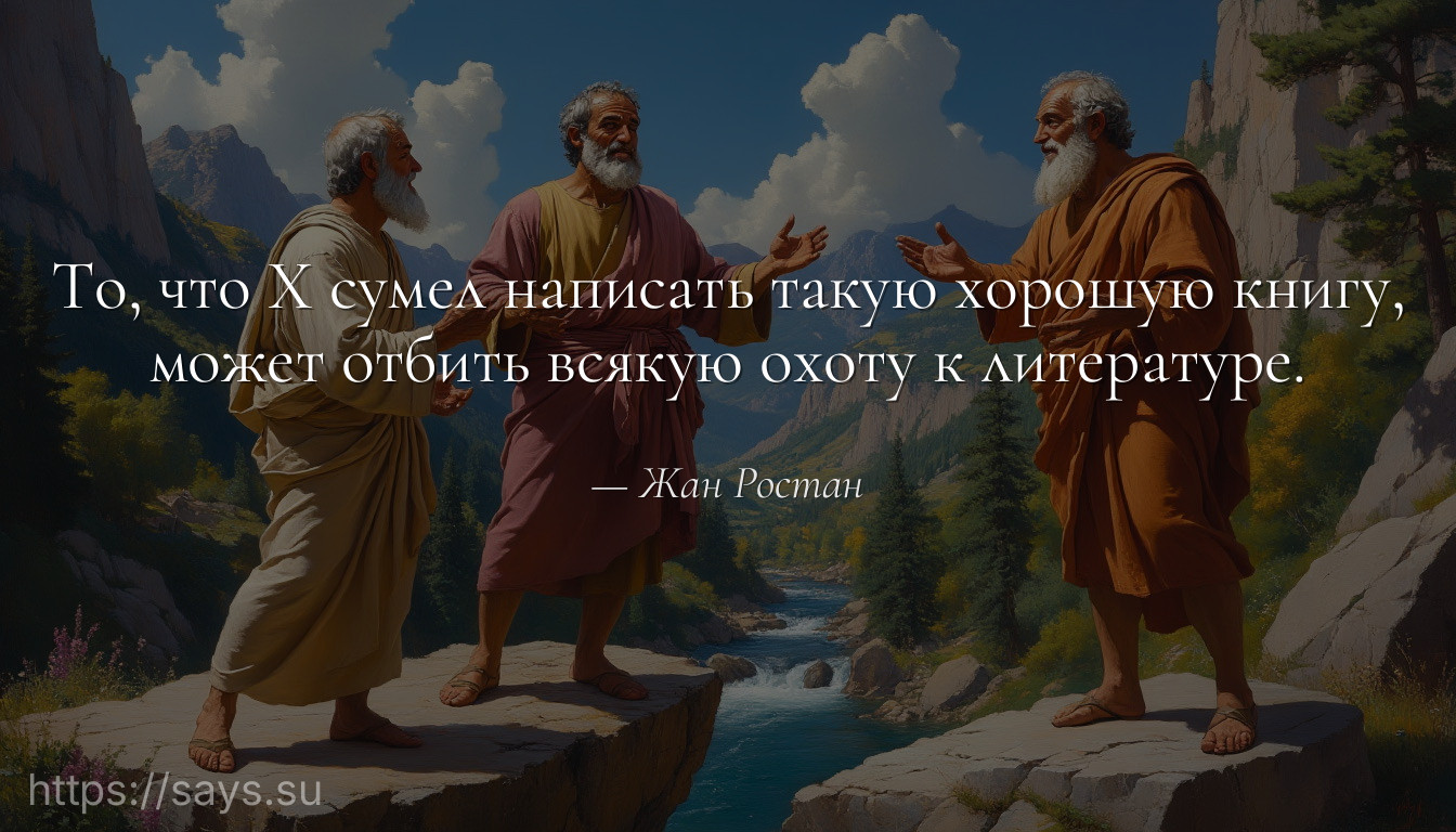 То, что Х сумел написать такую хорошую книгу, может отбить всякую охоту к литературе.