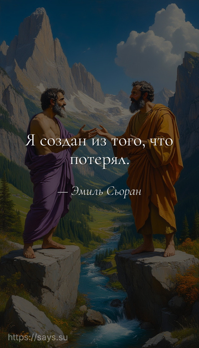 Я создан из того, что потерял.