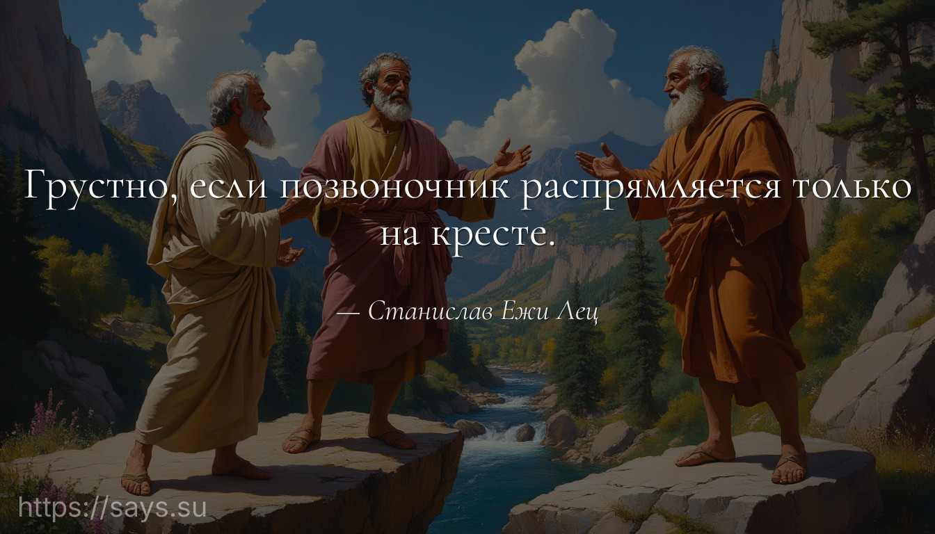 Грустно, если позвоночник распрямляется только на кресте.