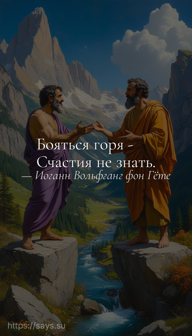 Бояться горя - <br />Счастия не знать.