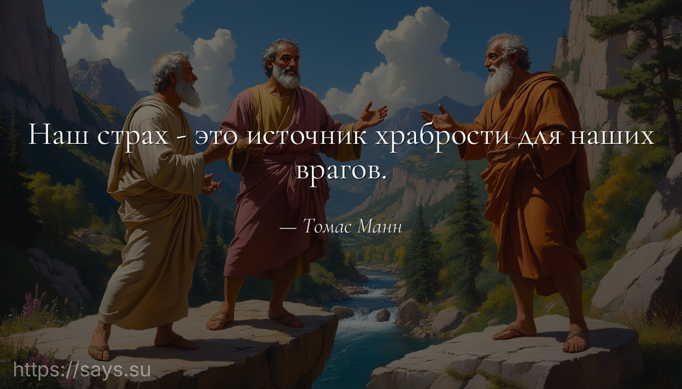 Наш страх - это источник храбрости для наших врагов.