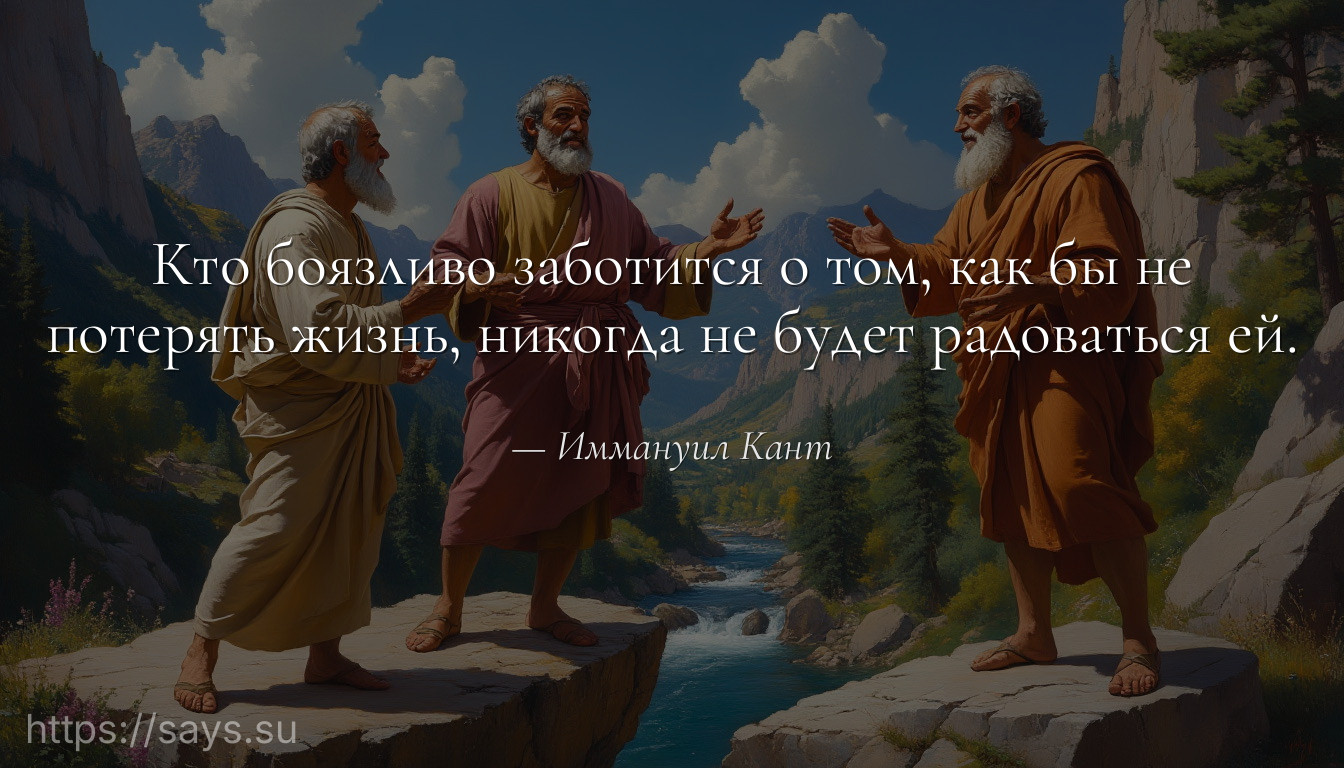 Кто боязливо заботится о том, как бы не потерять жизнь, никогда не будет радоваться ей.