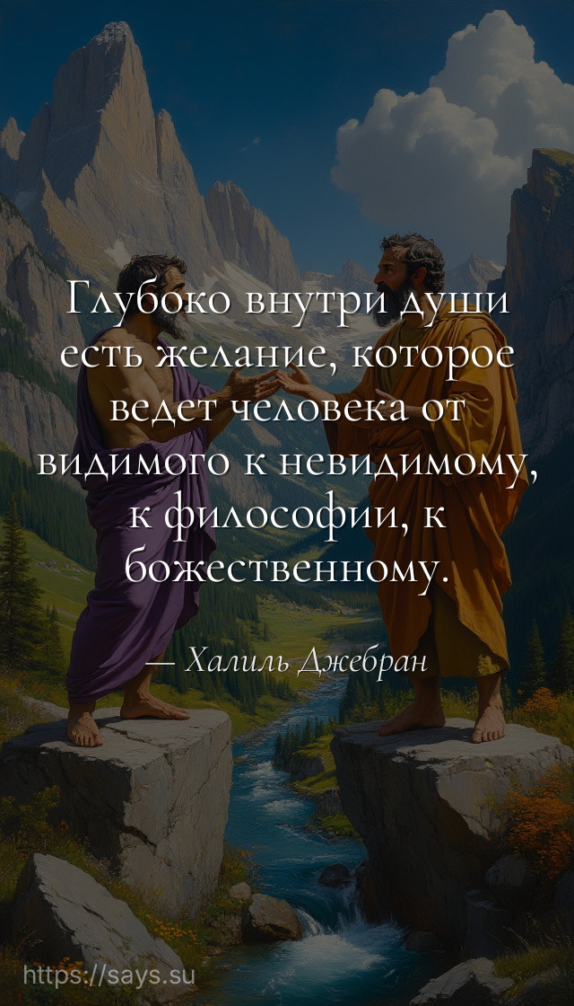 Глубоко внутри души есть желание, которое ведет человека от видимого к невидимому, к философии, к божественному.