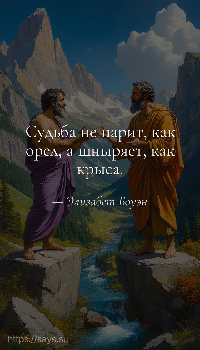 Судьба не парит, как орел, а шныряет, как крыса.