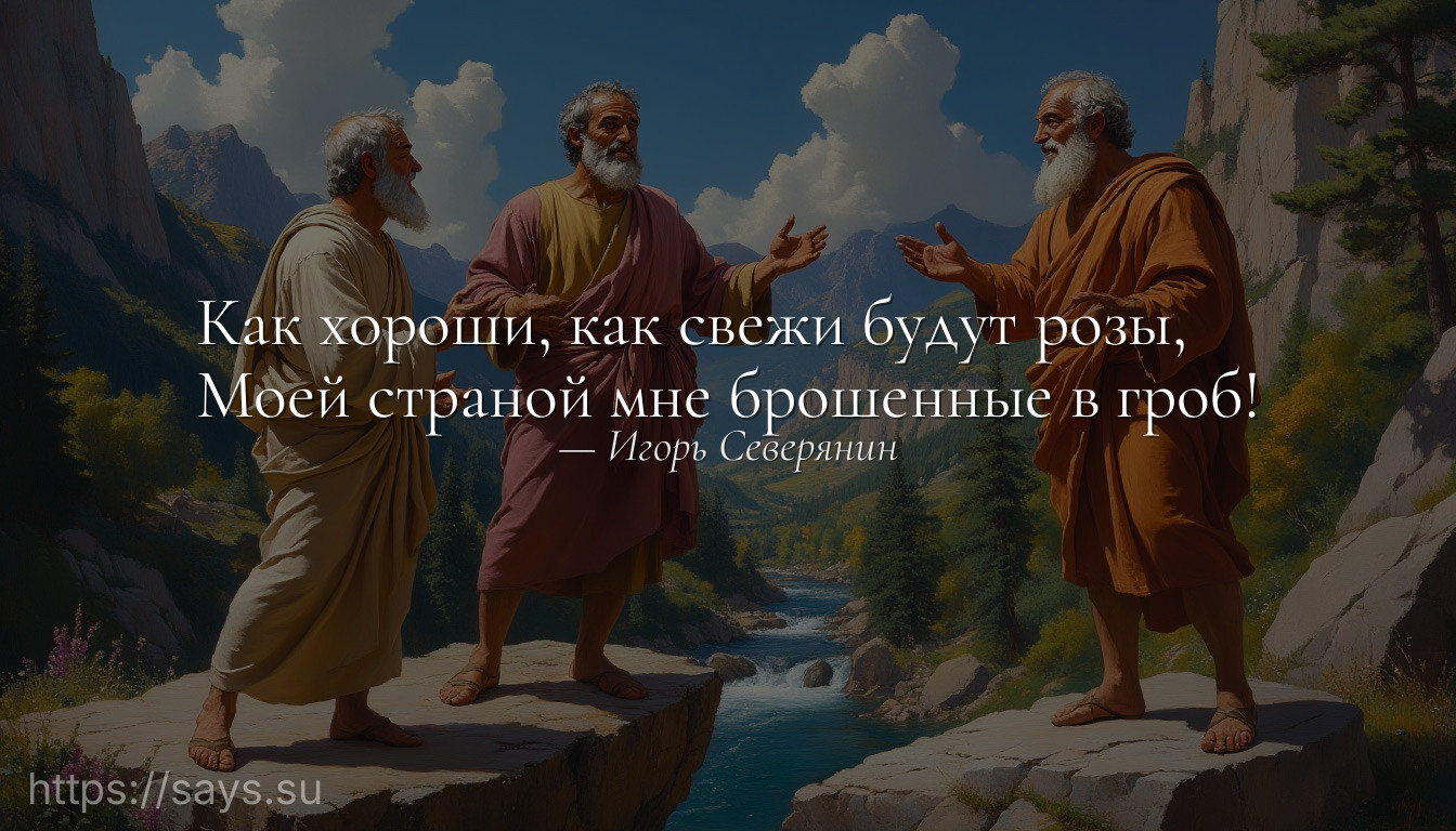 Как хороши, как свежи будут розы,<br />Моей страной мне брошенные в гроб!