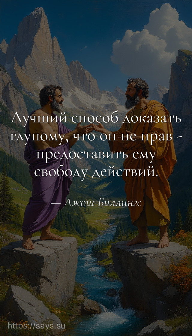 Лучший способ доказать глупому, что он не прав - предоставить ему свободу действий.