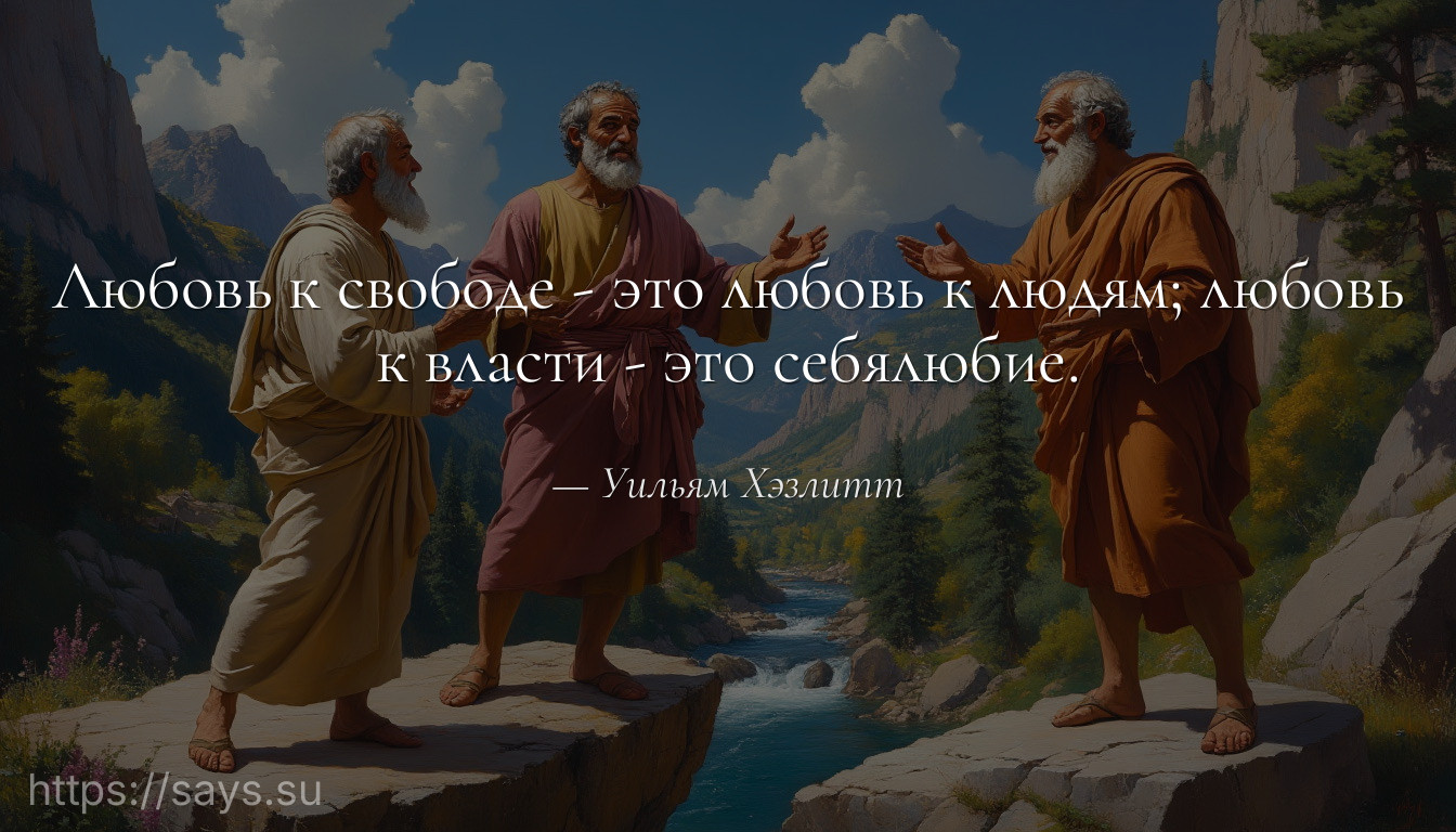 Любовь к свободе - это любовь к людям; любовь к власти - это себялюбие.