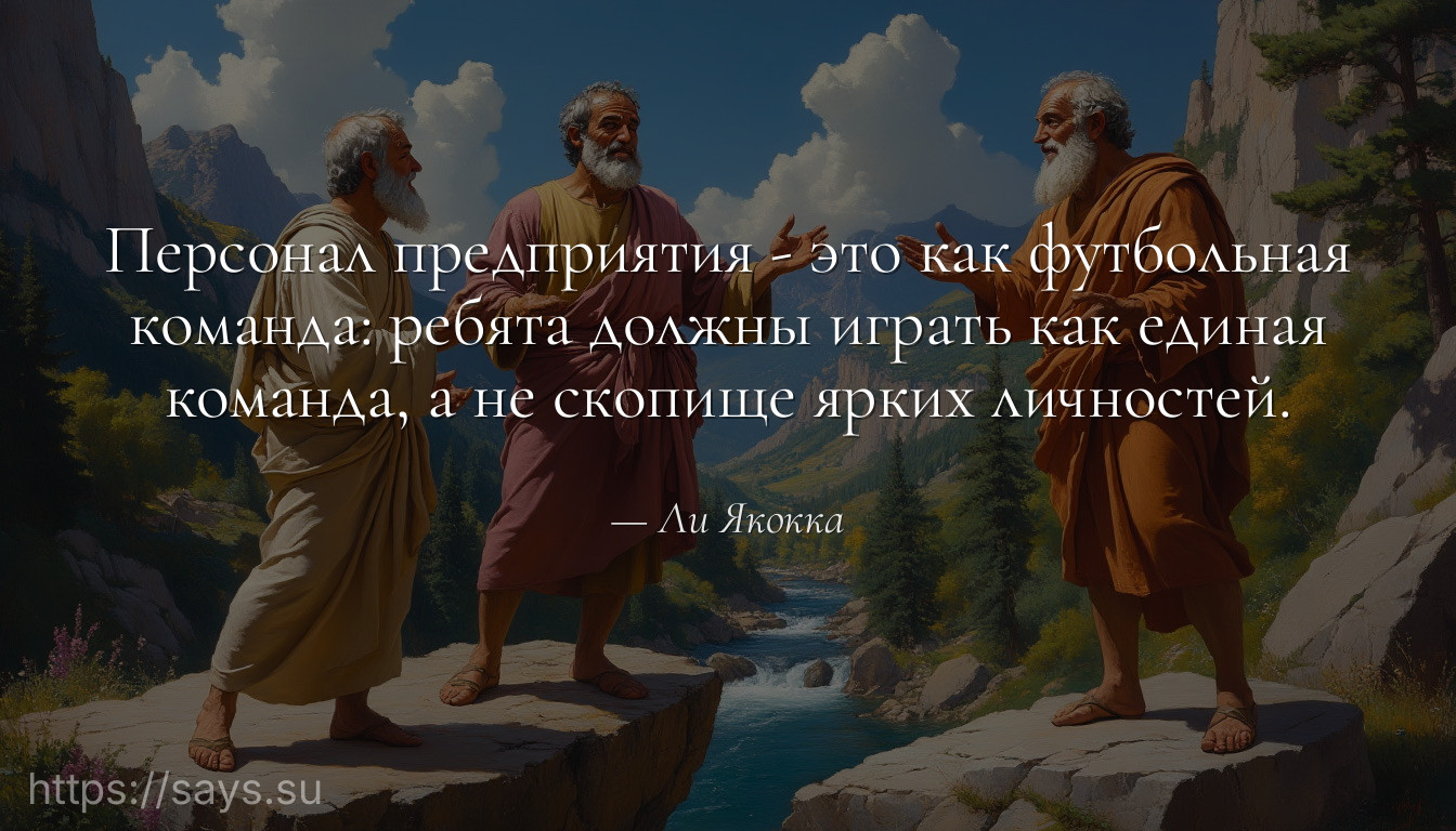 Персонал предприятия - это как футбольная команда: ребята должны играть как единая команда, а не скопище ярких личностей.