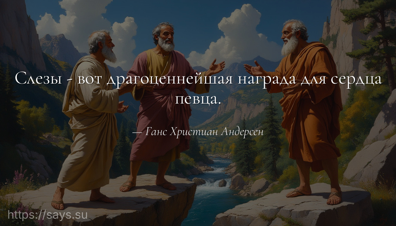 Слезы - вот драгоценнейшая награда для сердца певца.