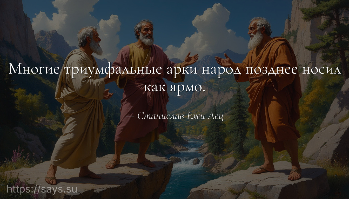 Многие триумфальные арки народ позднее носил как ярмо.