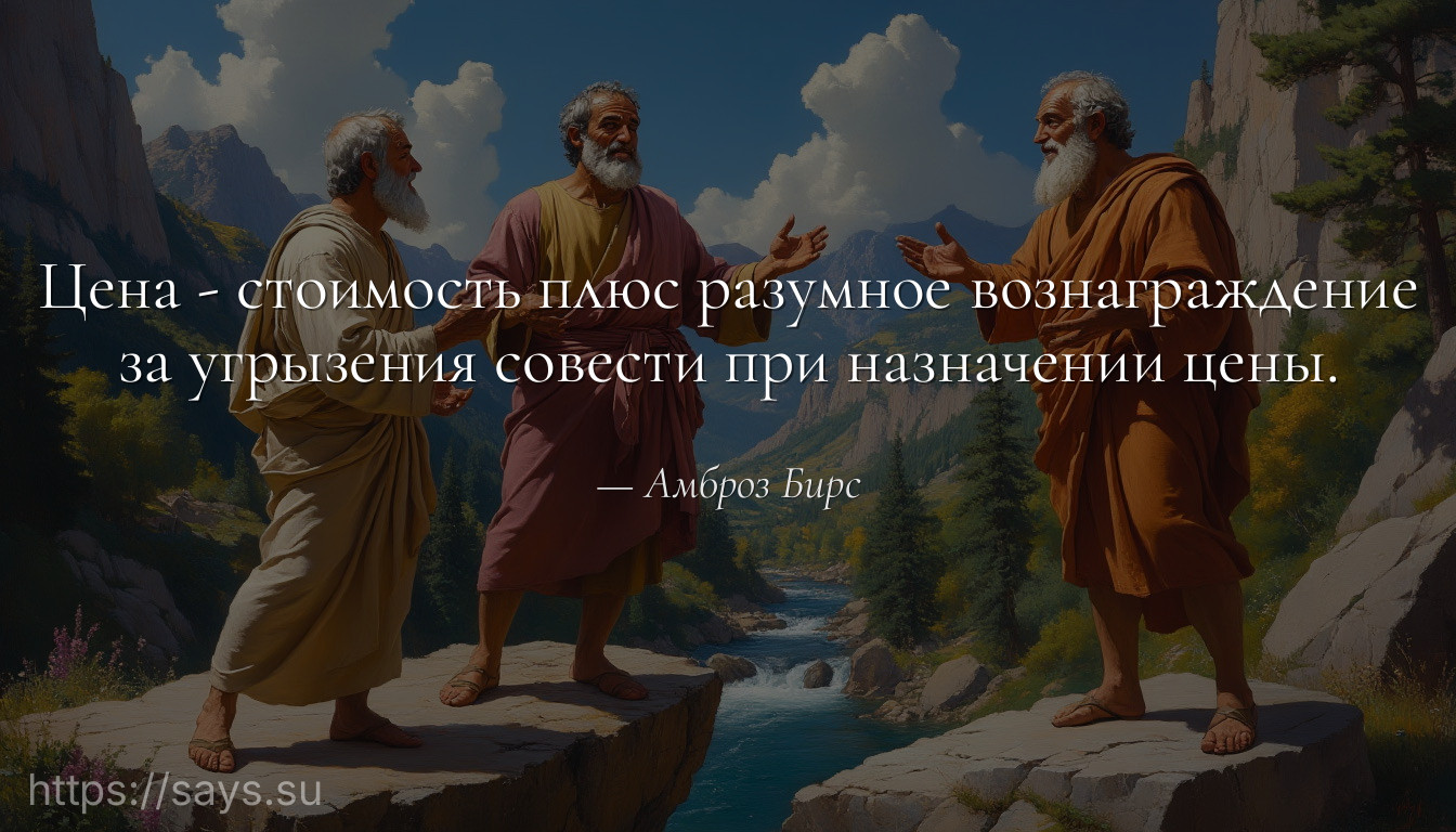 Цена - стоимость плюс разумное вознаграждение за угрызения совести при назначении цены.