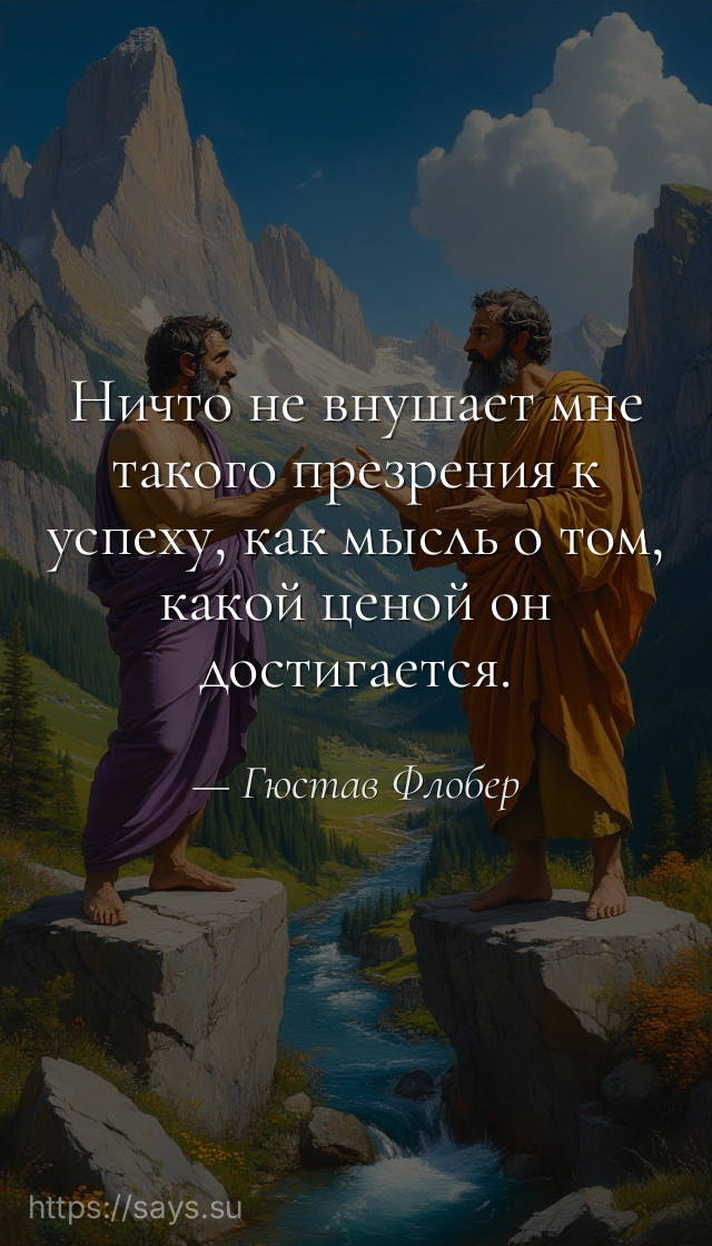 Ничто не внушает мне такого презрения к успеху, как мысль о том, какой ценой он достигается.
