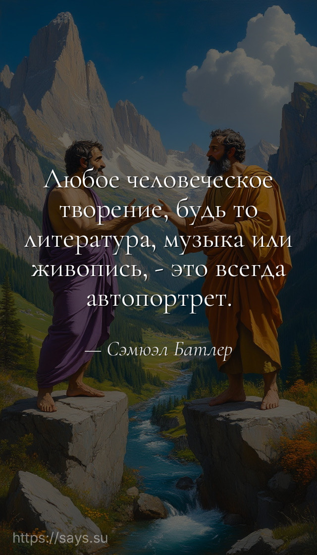 Любое человеческое творение, будь то литература, музыка или живопись, - это всегда автопортрет.