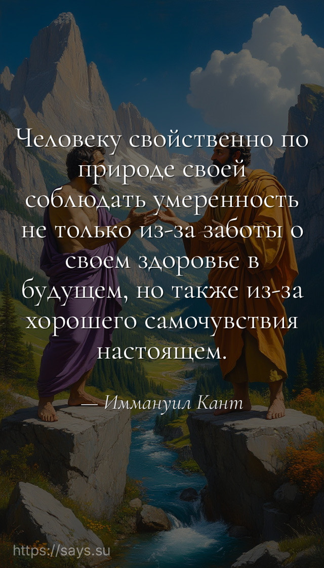 Человеку свойственно по природе своей соблюдать умеренность не только из-за заботы о своем здоровье в будущем, но также из-за хорошего самочувствия настоящем.