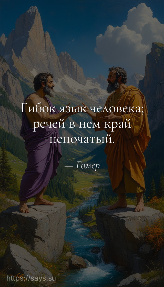 Гибок язык человека; речей в нем край непочатый.