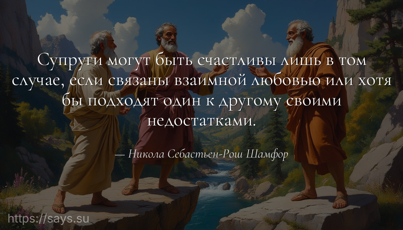 Супруги могут быть счастливы лишь в том случае, если связаны взаимной любовью или хотя бы подходят один к другому своими недостатками.