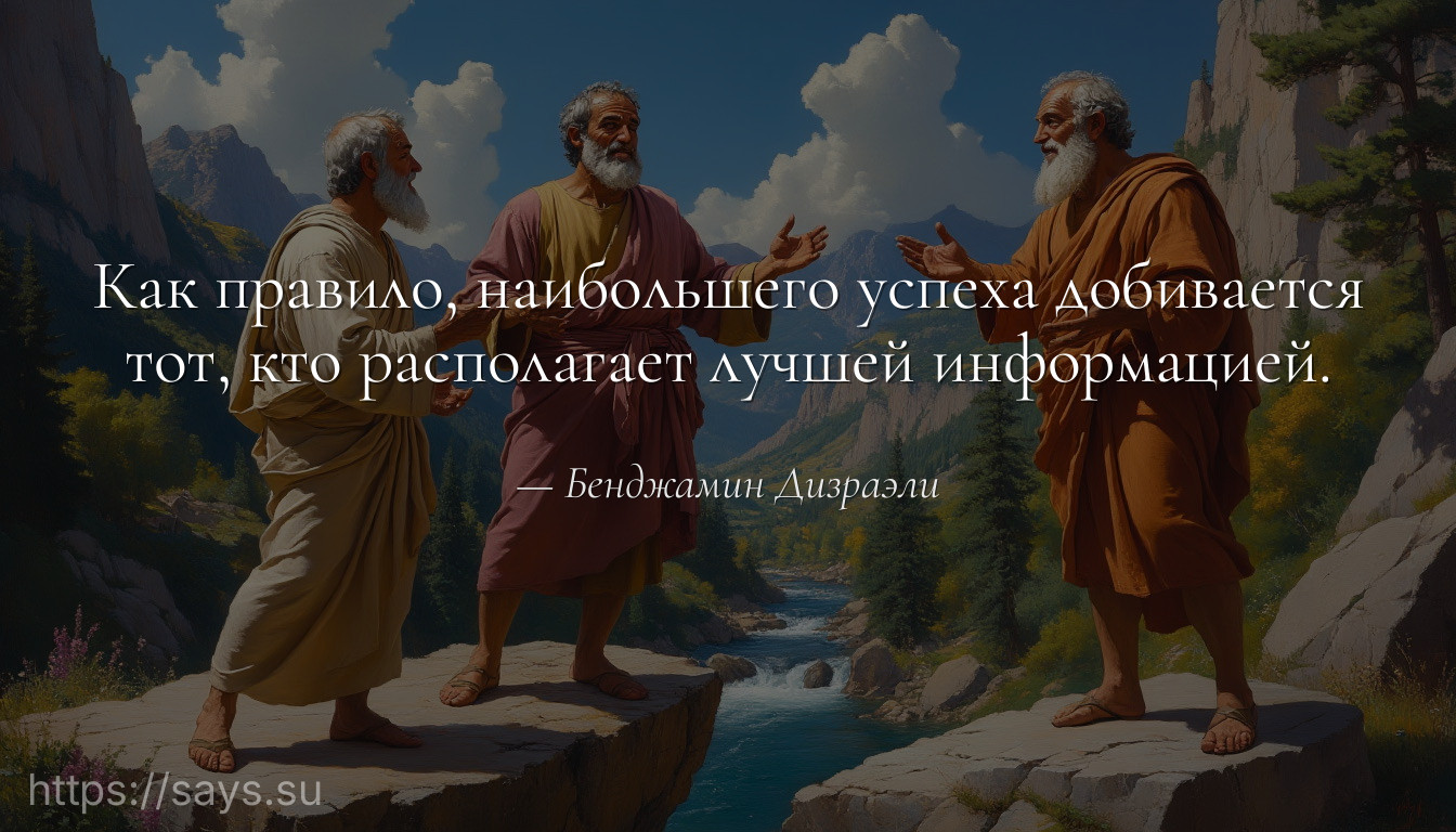 Как правило, наибольшего успеха добивается тот, кто располагает лучшей информацией.