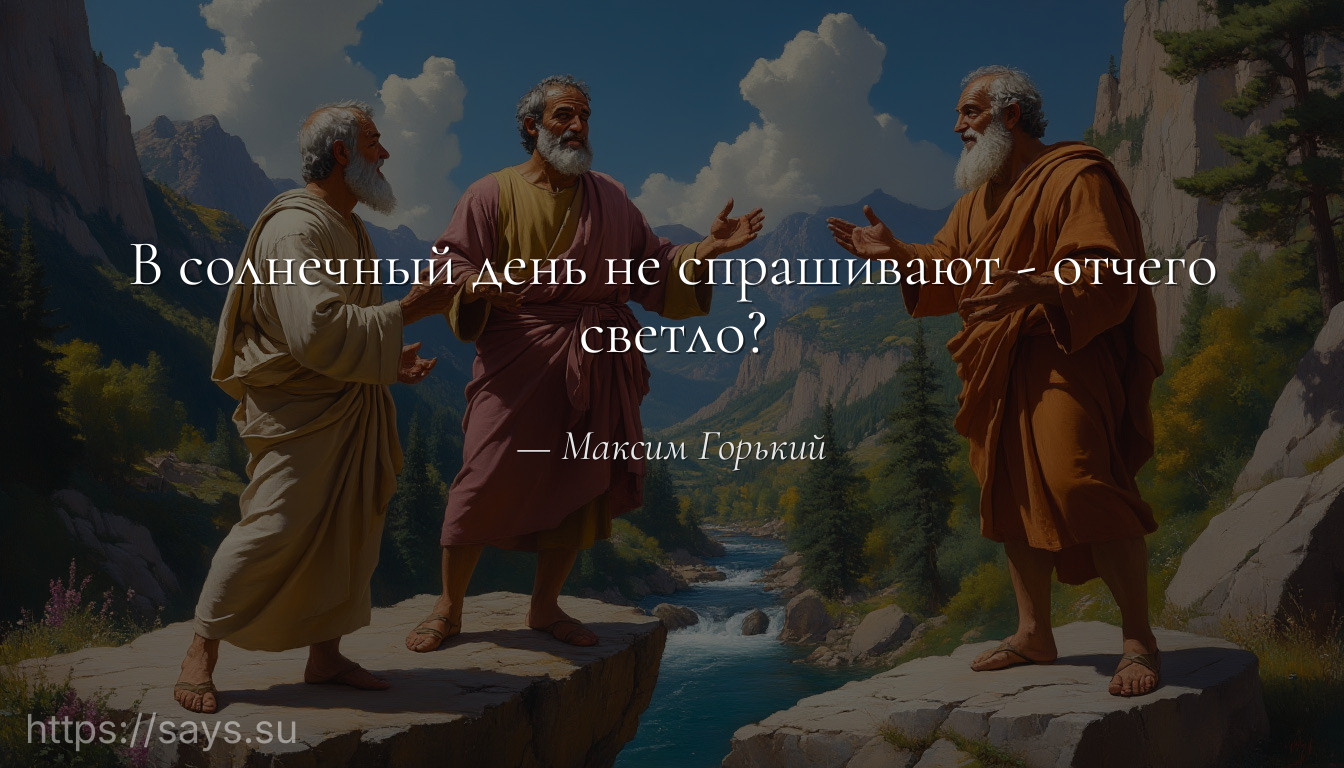 В солнечный день не спрашивают - отчего светло?