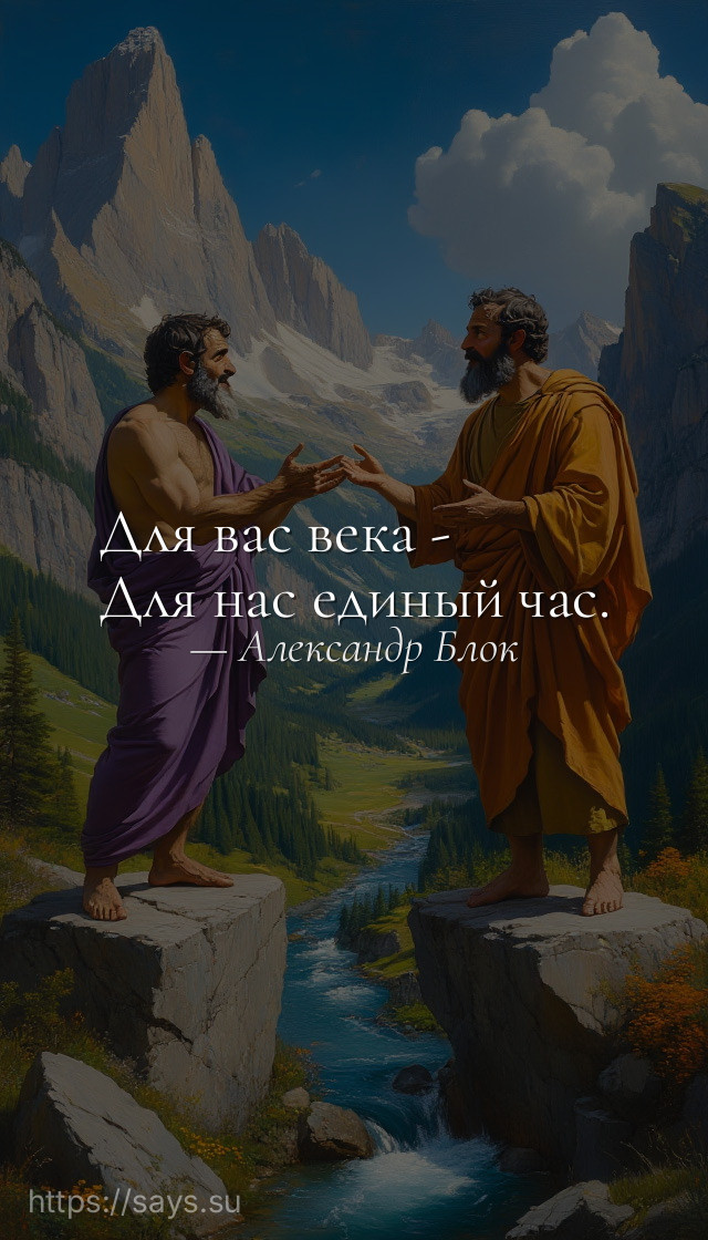 Для вас века - <br />Для нас единый час.