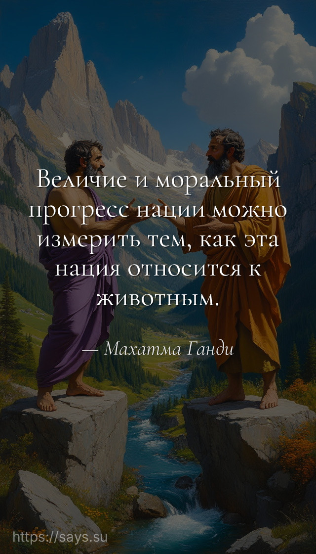 Величие и моральный прогресс нации можно измерить тем, как эта нация относится к животным.