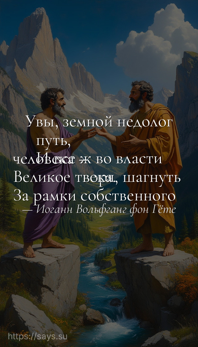 Увы, земной недолог путь, <br />И все ж во власти человека – <br />Великое творя, шагнуть <br />За рамки собственного века.