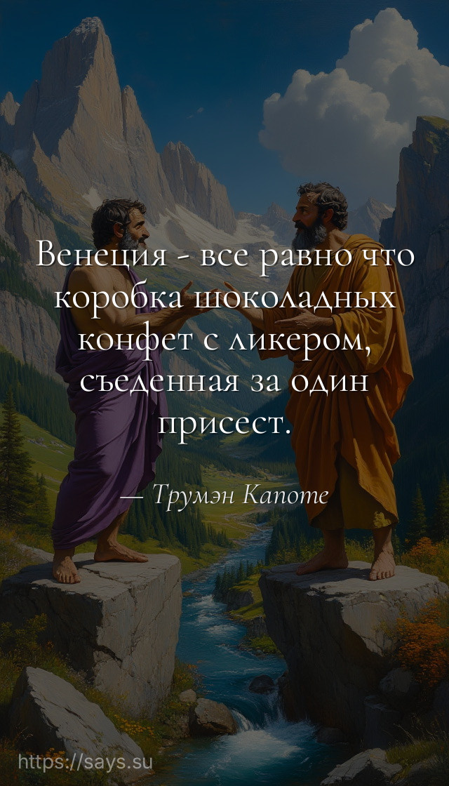 Венеция - все равно что коробка шоколадных конфет с ликером, съеденная за один присест.