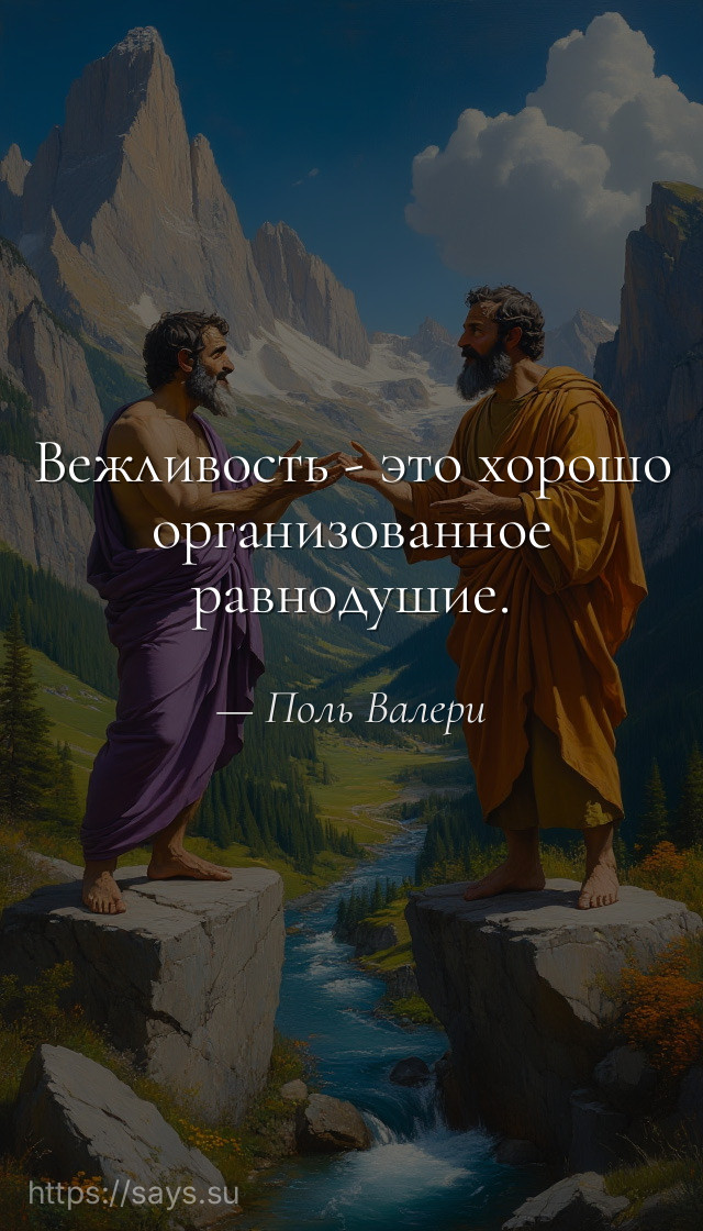 Вежливость - это хорошо организованное равнодушие.