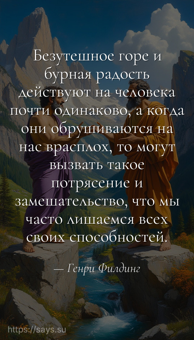 Безутешное горе и бурная радость действуют на человека почти одинаково, а когда они обрушиваются на нас врасплох, то могут вызвать такое потрясение и замешательство, что мы часто лишаемся всех своих способностей.