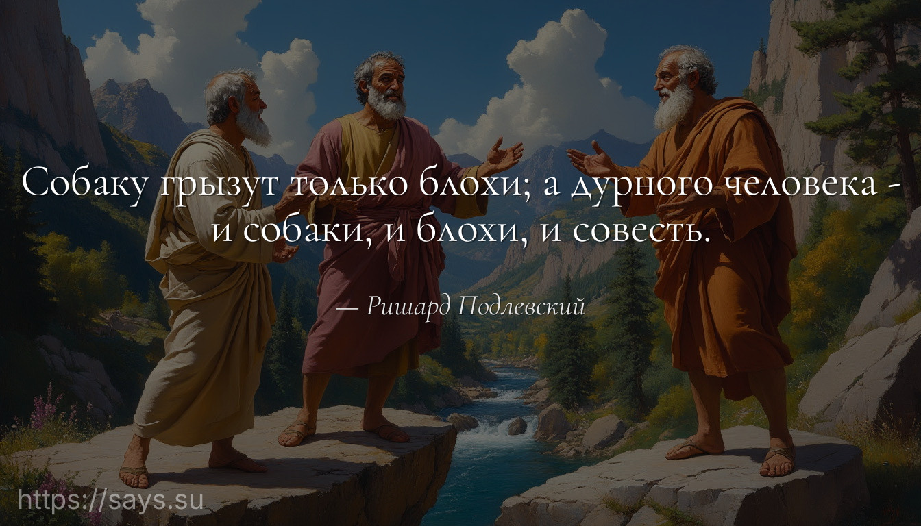 Собаку грызут только блохи; а дурного человека - и собаки, и блохи, и совесть.