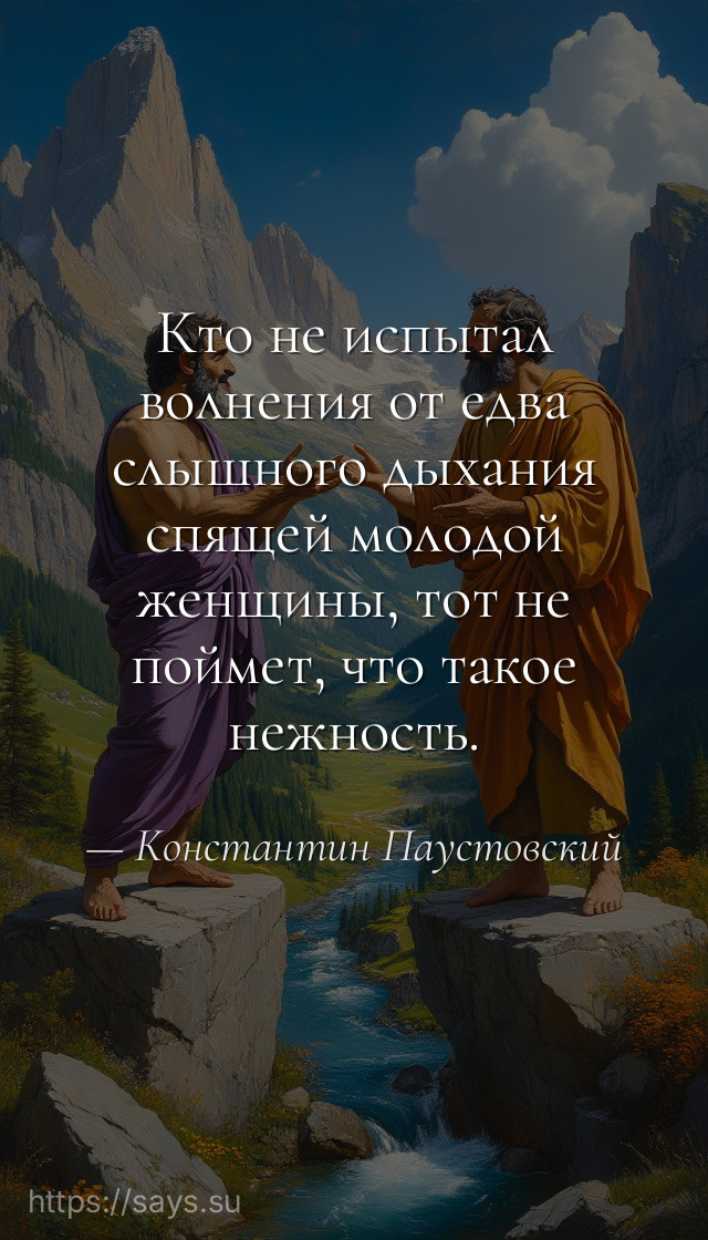 Кто не испытал волнения от едва слышного дыхания спящей молодой женщины, тот не поймет, что такое нежность.
