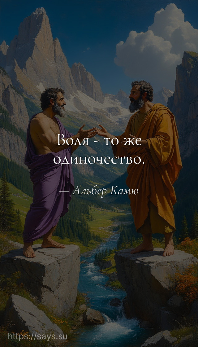 Воля - то же одиночество.