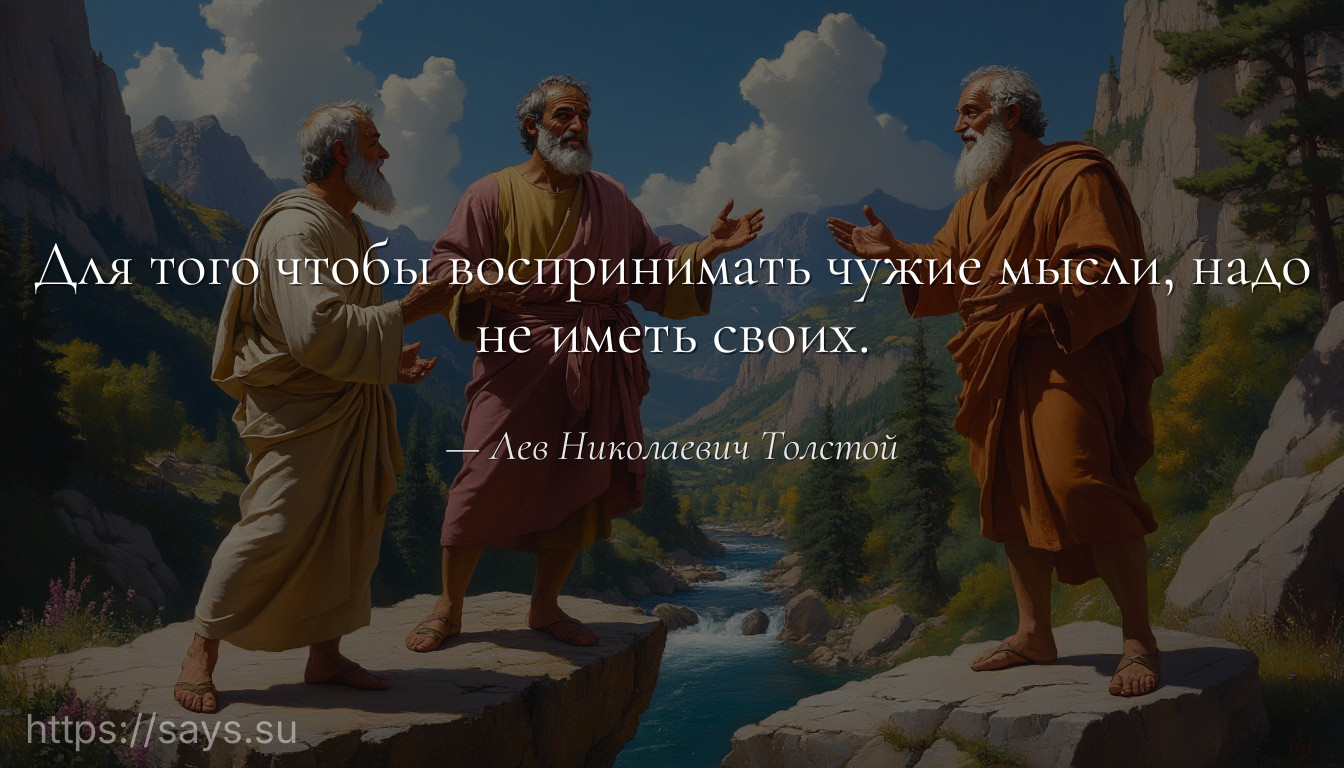 Для того чтобы воспринимать чужие мысли, надо не иметь своих.