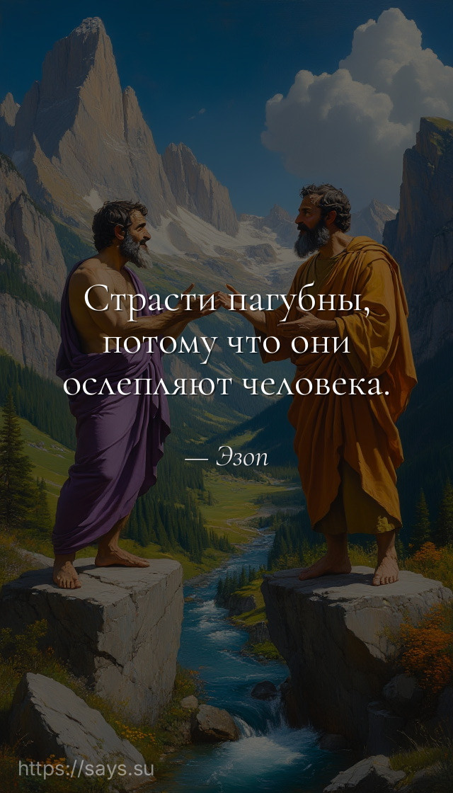 Страсти пагубны, потому что они ослепляют человека.
