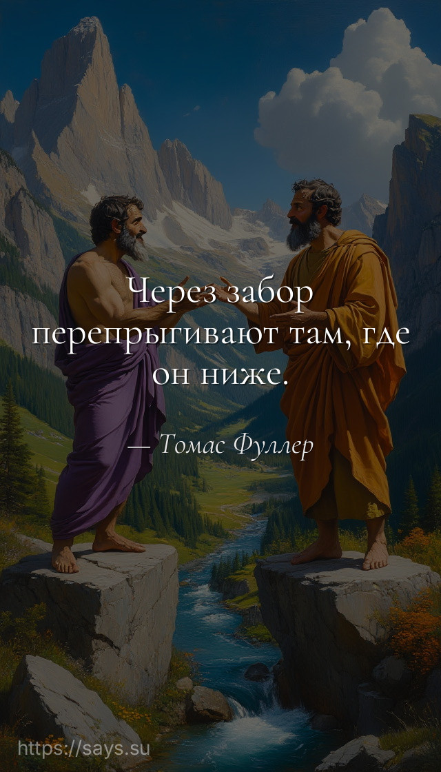 Через забор перепрыгивают там, где он ниже.