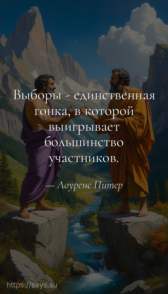 Выборы - единственная гонка, в которой выигрывает большинство участников.