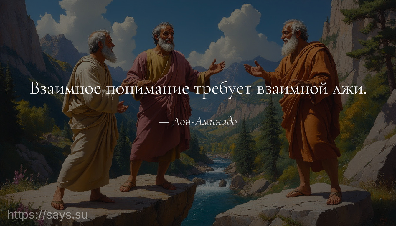 Взаимное понимание требует взаимной лжи.