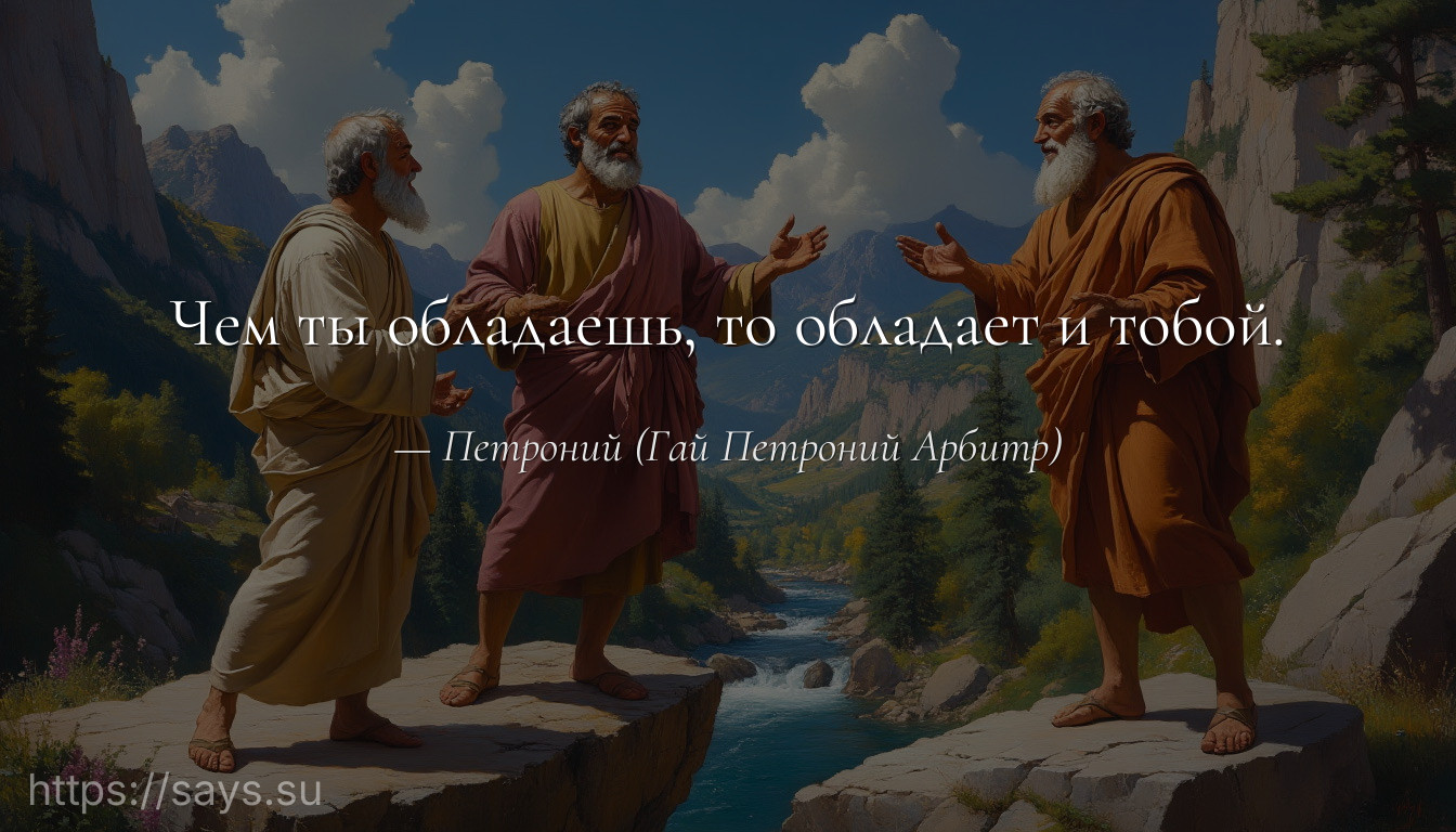 Чем ты обладаешь, то обладает и тобой.