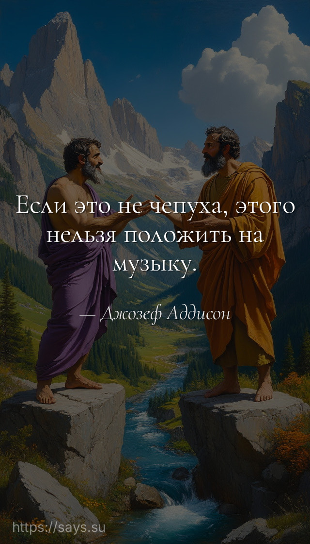Если это не чепуха, этого нельзя положить на музыку.