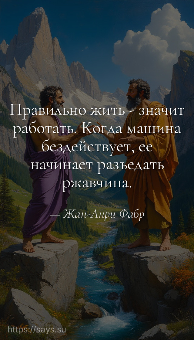 Правильно жить - значит работать. Когда машина бездействует, ее начинает разъедать ржавчина.