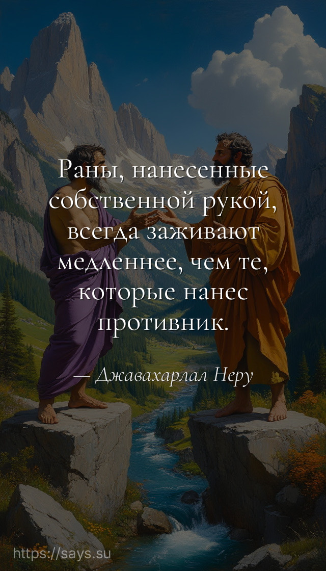 Раны, нанесенные собственной рукой, всегда заживают медленнее, чем те, которые нанес противник.