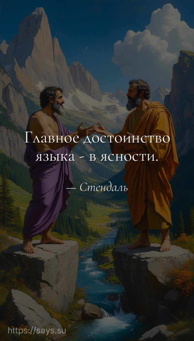 Главное достоинство языка - в ясности.