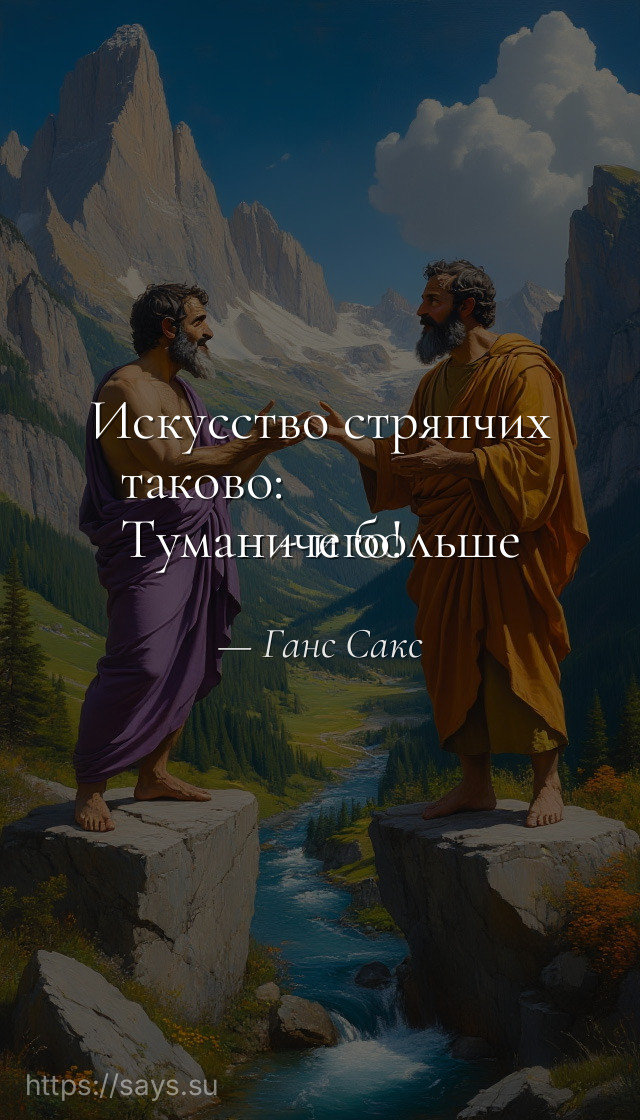 Искусство стряпчих таково:<br />Туман - и больше ничего!