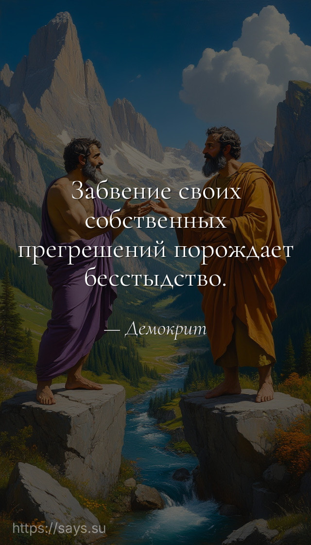 Забвение своих собственных прегрешений порождает бесстыдство.